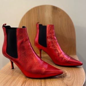 Anine Bing Stevie Boot - Red Metallic Size 41